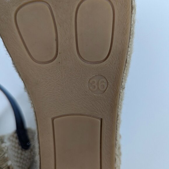 Boden | Blue Flamingo Embroidered Ankle Strap Espadrille Sandals Size US 5.5 - Picture 6 of 8